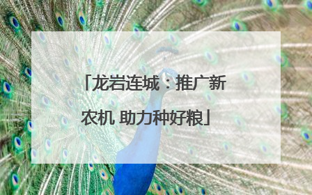龙岩连城：推广新农机 助力种好粮