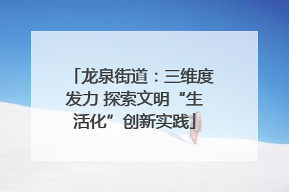 龙泉街道：三维度发力 探索文明“生活化”创新实践