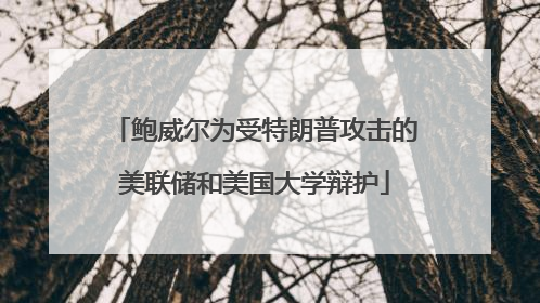 鲍威尔为受特朗普攻击的美联储和美国大学辩护