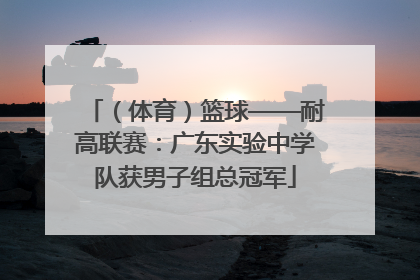 （体育）篮球——耐高联赛：广东实验中学队获男子组总冠军