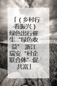 （乡村行·看振兴）绿色出行催生“绿色收益” 浙江瑞安“村企联合体”促共富