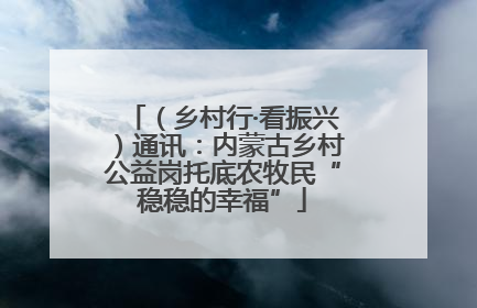（乡村行·看振兴）通讯：内蒙古乡村公益岗托底农牧民“稳稳的幸福”