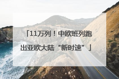 11万列！中欧班列跑出亚欧大陆“新时速”