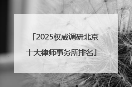 2025权威调研北京十大律师事务所排名