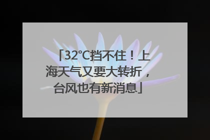 32℃挡不住！上海天气又要大转折，台风也有新消息