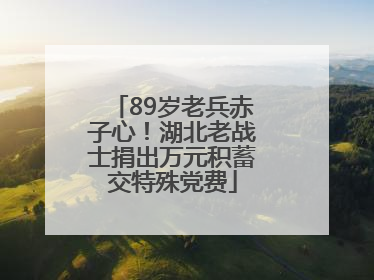 89岁老兵赤子心！湖北老战士捐出万元积蓄交特殊党费